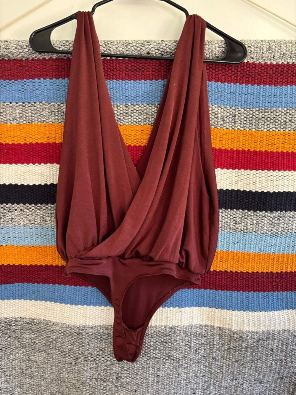 Free People Draped Bodysuit in Rust - Picture 2 of 6